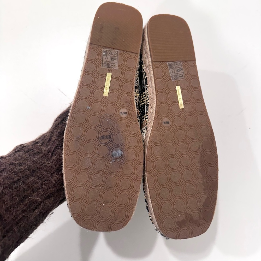 Louise et Cie cream & black espadrilles with gold pineapple detail size 10 NWOT - Picture 7 of 8
